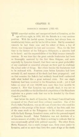 Chapter II. Iyetsuna's minority (1651-63)