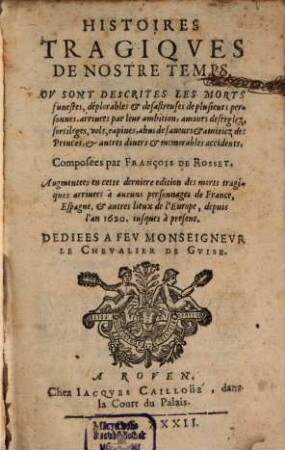 Les histoires tragiques de nostre temps