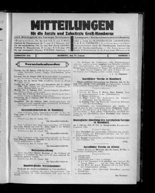 Jahrgang 1931, Hamburg, den 25. Januar, Nummer 4