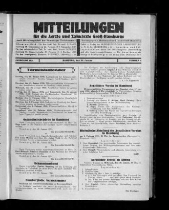 Jahrgang 1931, Hamburg, den 25. Januar, Nummer 4