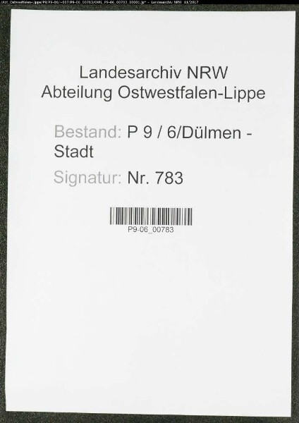Sterberegister Standesamt Dülmen-Stadt