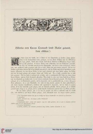 Historia von Lucas Cranach sonst Maler genant, dem eltisten