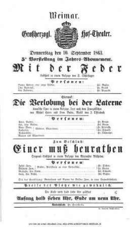Einer muß heurathen