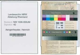 Entnazifizierung Heinrich Aengenheyster , geb. 17.04.1891 (Rendant)