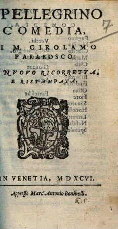Il Pellegrino : Comedia