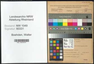 Entnazifizierung Walter Boehden , geb. 18.06.1908 (Chemotechniker)