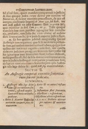 Sectio II. An Austregis competat executio sententiarum seu rei iudicatae.