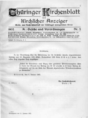 Nr. 2 : 15. Januar 1932