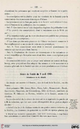 Séance du comité du 9 avril 1866