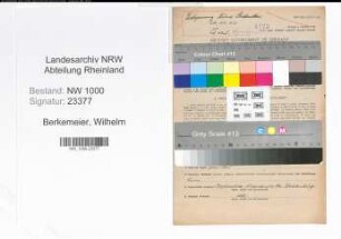 Entnazifizierung Wilhelm Berkemeier, geb. 04.09.1889 (Landwirt)