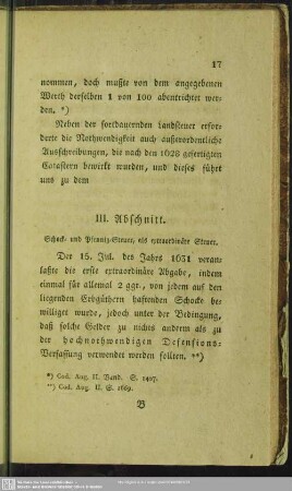 III. Schock- und Pfennig-Steuer, als extraordinäre Steuer