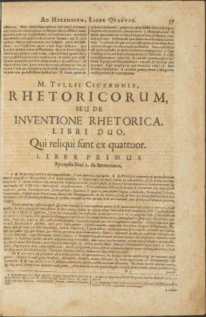 Rhetorica, seu de Inventione Rhetorica libros II. quorum ... I. - II.