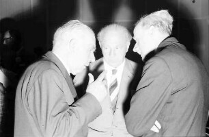12. Tagung 1962 Physik; Eröffnung 25.6.1962: Nils Bohr, Werner Heisenberg, Paul Dirac