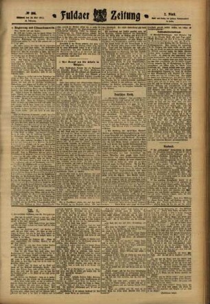 Zweite Ausgabe vom Mittwoch, den 10. Mai 1911.