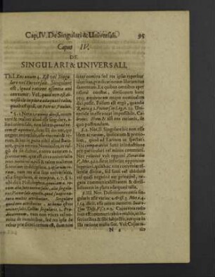 Caput IV. De sungulari & universali.