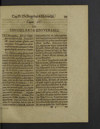 Caput IV. De sungulari & universali.
