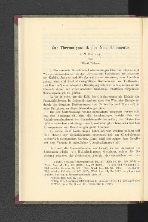 Zur Thermodynamik der Normalelemente.