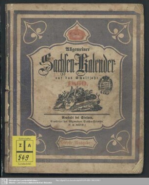 1860: Allgemeiner Sachsen-Kalender