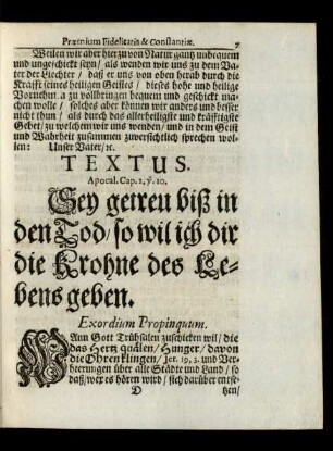 Textus. Apocal. Cap. 2. v. 10.