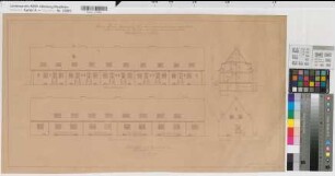 Bocholt (Bocholt) Bauvorhaben Form Klein Heinrich Ansichten des Zehnhäuserblocks 1929 1 : 100 38,5 x 71 Pause Westfälische Heimstätte Wohnungsgesellschaft Münsterland