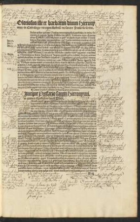 Gloriosus ille et barbatus divus Hieronymus/ in Cathalogo virorum illustrium/ de sancto Paulo sic scribit.