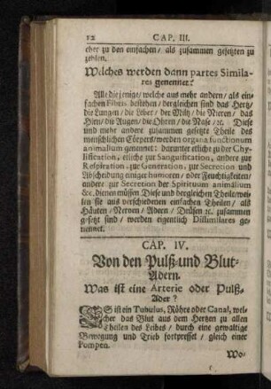 Cap. IV. Von den Pulß- und Blut-Adern.