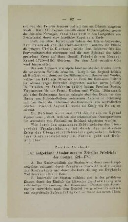 Zweiter Abschnitt. Der aufgeklärte Absolutismus im Zeitalter Friedrichs des Großen. 1721 -1789