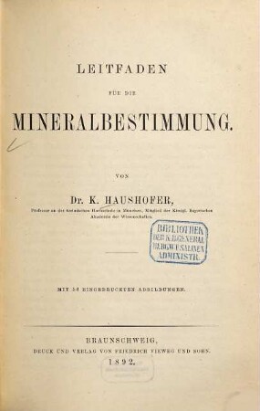 Leitfaden für die Mineralbestimmung