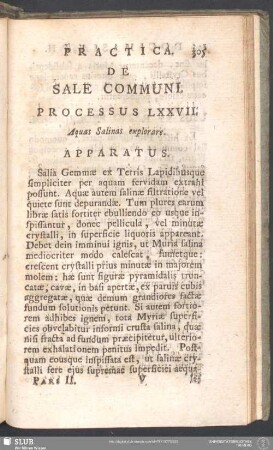 De Sale Communi [Processus LXXVII]