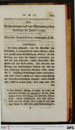 Sechsten Bandes Drei u. Zwanzigstes Stuek.