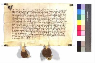Fertigung der Äbtissin und des Konvents der Frauen zu Lichthental bei Beuren um den 3. Teil des Hofs zu Magstadt, so sie dem Abt Marquard und dem Konvent zu Herrenalb für 30 Gulden verkauft.