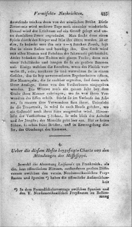Ueber die diesem Hefte beygefügte Charte von den Mündungen des Mississippi