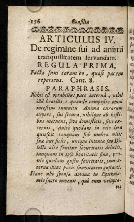 156-216, Articulus IV. De regimine sui ad animi tranquillitatem servandam.
