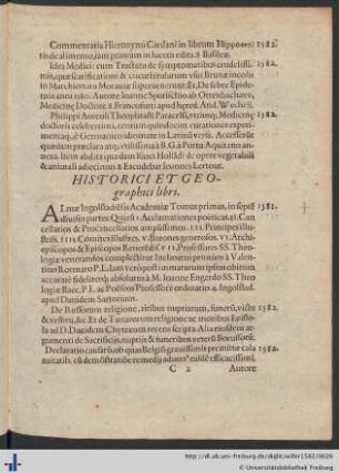 Historici Et Geographi libri.