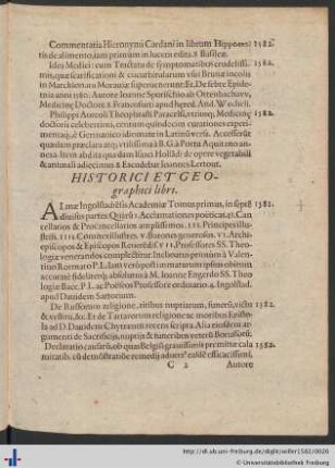Historici Et Geographi libri.
