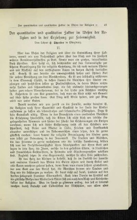 ¬Der¬ quantitative und qualitative Faktor im Wesen der Religion und in der Erziehung zur Frömmigkeit : [Fortsetzung]