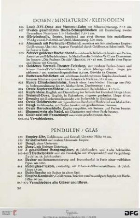 Dosen / Miniaturen / Kleinodien (Nr. 816-834)