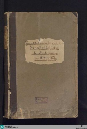 Band 5: Matrikel der Gr. Polytechnischen Schule Carlsruhe und der Technischen Hochschule Karlsruhe 1852-1920