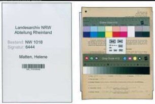 Entnazifizierung Helene Matten , geb. 20.03.1907 ()