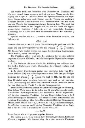 Ableitung der Ikosaedergleichung.