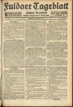 Ausgabe vom Mittwoch, den 09. November 1921.