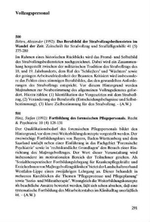 291-292, Vollzugspersonal