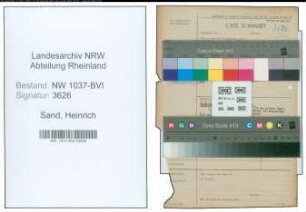 Entnazifizierung Heinrich Van De Sand , geb. 30.09.1907 (Kaufmann)