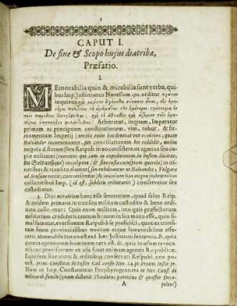Caput I. De fine & Scopo huius diatriba, Præfatio.