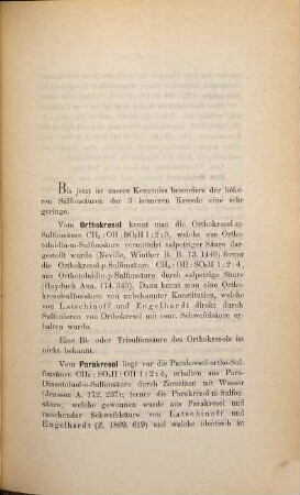 Über die Sulfonsäuren des Metakresols und einige Derivate : Inaug.-Diss.