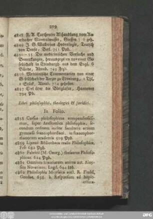 Libri philosophici, theologici & iuridici.