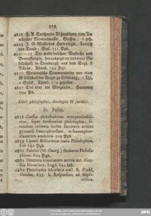 Libri philosophici, theologici & iuridici.