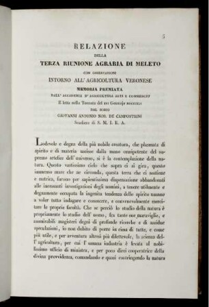 Relazione Della Terza Riunione Agraria Di Meleto Con Osservazioni Intorno All' Agricoltura Veronese
