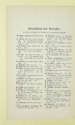 Verzeichnis der Verfasser