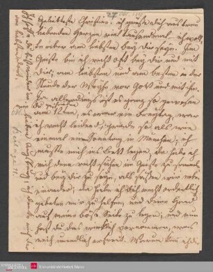 Geliebteste Christine! ich grüsse Dich aus treuliebenden Herzen viel ... , 27.10.1827. - Benediktinerabtei St. Bonifaz in München und Andechs